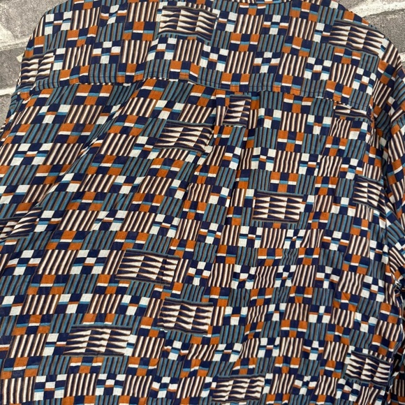 Isabel Marant Etoile Nahla Printed Blouse geometric button down shirt top blue - Picture 12 of 12